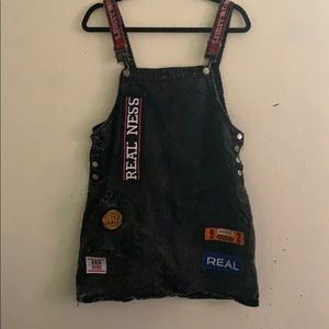 Black denim Overall dress